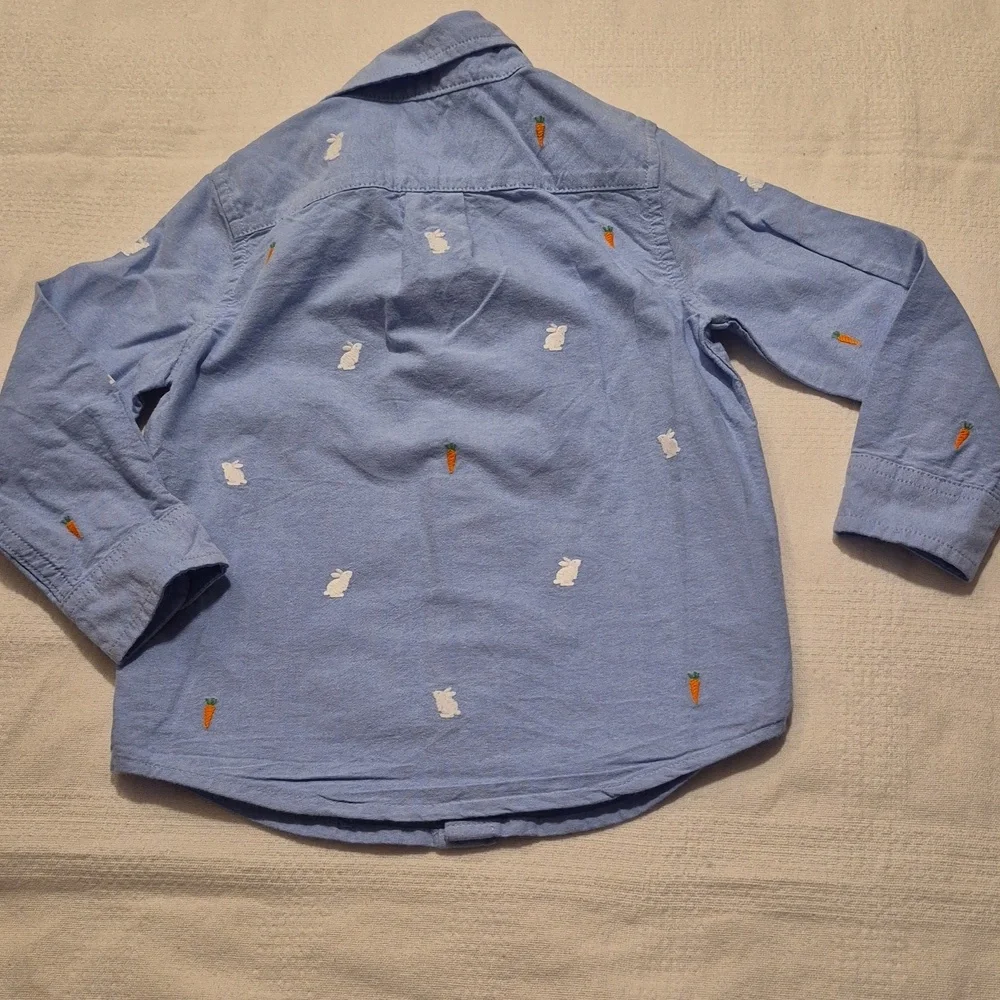 Janie and Jack boys 2T light blue embroidered Easter shirt VVGUC - Picture 4 of 6